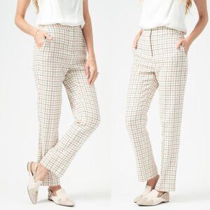 Rag & Bone Wool Poppy High Waisted Pant in Ivory Check Size 0